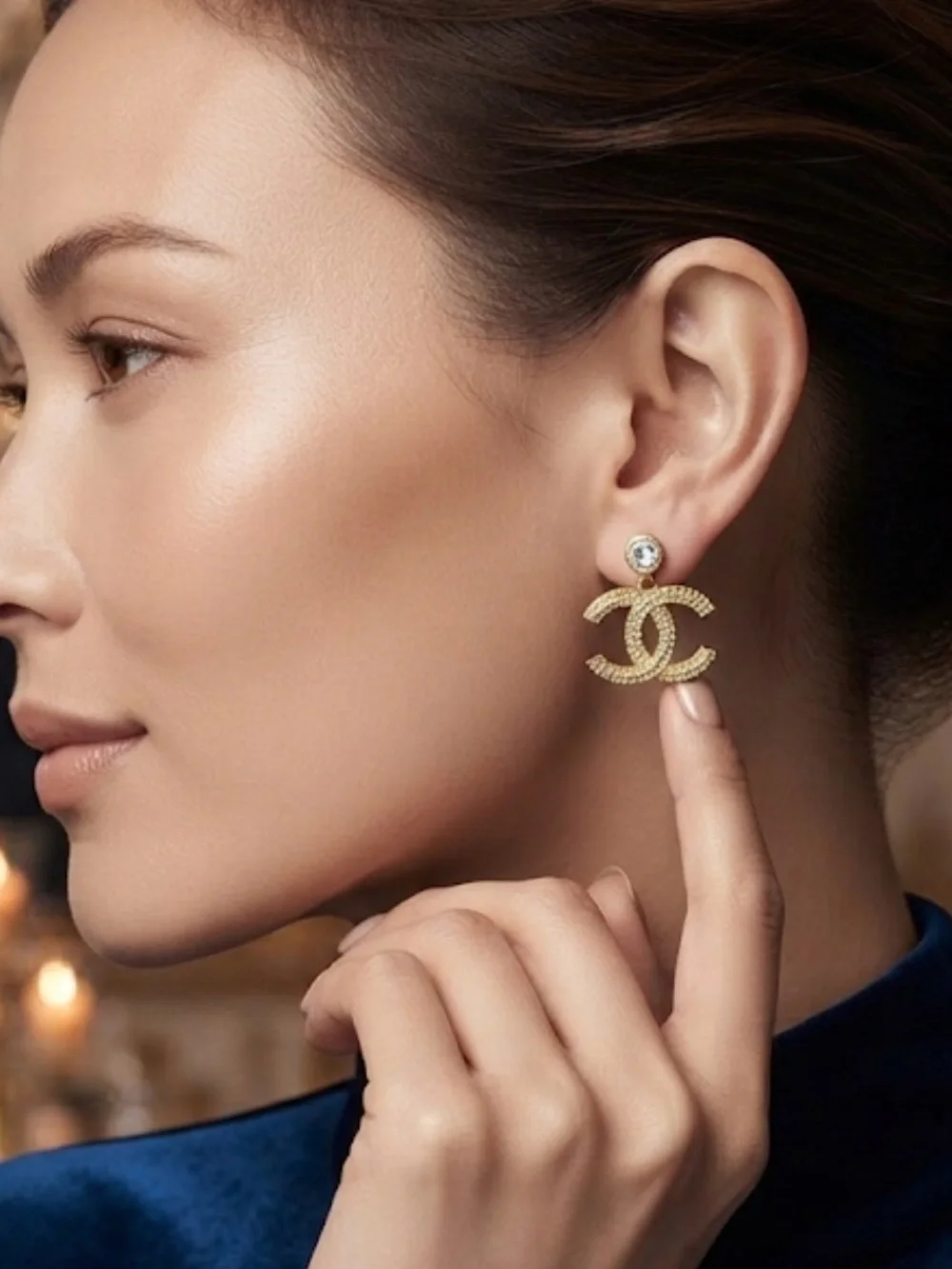 CHANEL Interlocking Logo Earrings